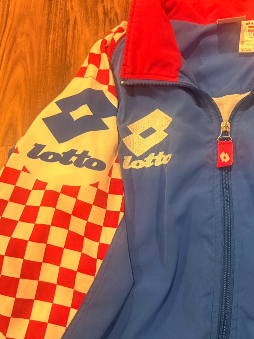 Vintage 90's Lotto Croatia Football Jacket Soccer Mens Full Zip Rare Large - Picture 5 of 14
